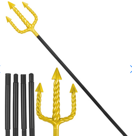 SKŁADANE WIDŁY SPIRALNE ZŁOTE Z CZARNYM KIJEM 137 CM