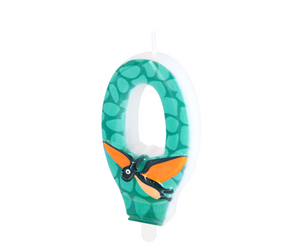 ŚWIECZKA NA TORT DINOZAURY CYFRA 0