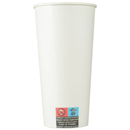 KUFLE PAPIEROWE BIAŁE 50 SZT 500 ML