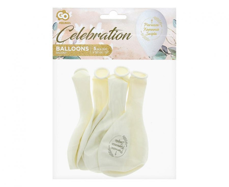 BALONY LATEKSOWE PIERWSZA KOMUNIA ŚWIĘTA 30 CM 5 SZT.
