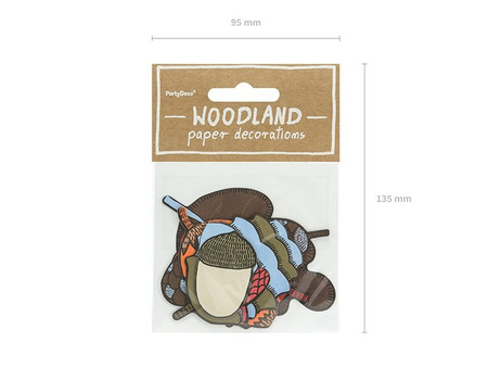Dekoracje papierowe Woodland (1 karton / 50 op.) (1 op. / 7 szt.)