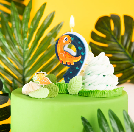 ŚWIECZKA NA TORT DINOZAURY CYFRA 9