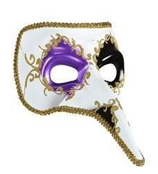 MASKA WENECKA MĘSKA FIOLETOWO-CZARNA
