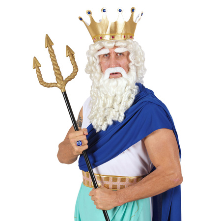 TRIDENTE SPIRALE DORATO - BASTONE NERO 120 cm