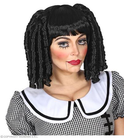 PERUKA LALKI CZARNA