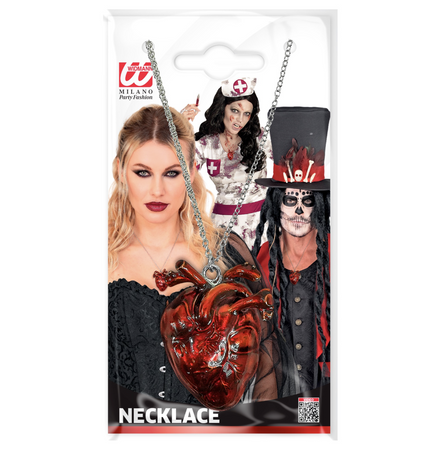 NASZYJNIK Z CZERWONYM SERCEM HALLOWEEN