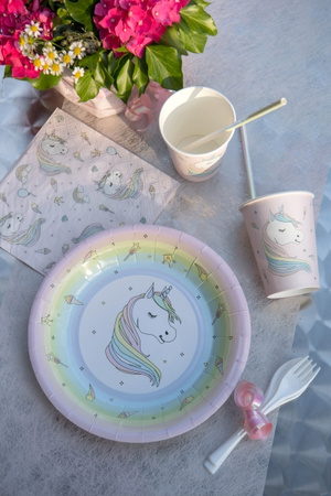 KUBECZKI PAPIEROWE BAJKOWY JEDNOROŻEC 270 ML 10 SZT