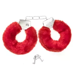KAJDANKI Z FUTERKIEM CZERWONE