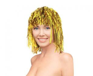 PERUKA LAMETA ŻÓŁTA ZŁOTA