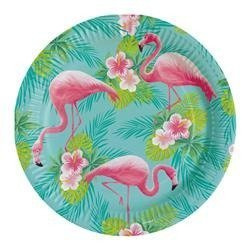 TALERZYKI 23cm, FLAMINGI 8 szt.