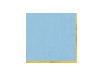 SERWETKI PAPIEROWE NIEBIESKIE ZE ZŁOTYM OBRAMOWANIEM 33X33CM 10SZT