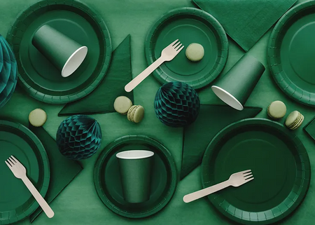 KUBECZKI PAPIEROWE CIEMNY ZIELONY 250 ML 6 SZT