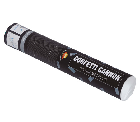 TUBA Z KONFETTI SREBRNE METALIZOWANE 30 CM