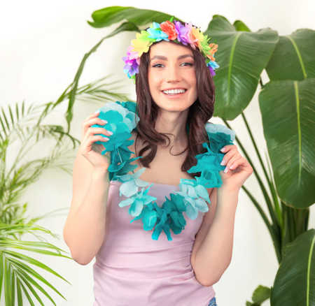 NASZYJNIK HAWAJSKI TURKUSOWY 115 CM