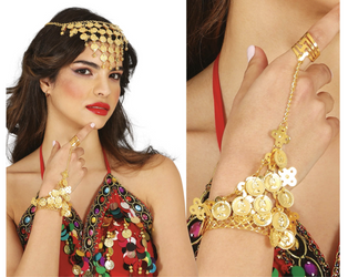 BRANSOLETKA ZŁOTE MEDALIKI Z PIERŚCIONKIEM