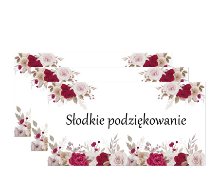 NAKLEJKI NA PUDEŁKA NA CIASTO Z KWIATAMI 30 SZT 