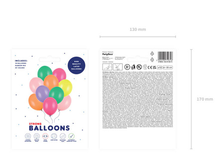 BALONY 30cm, STRONG PASTELOWE 10 szt.