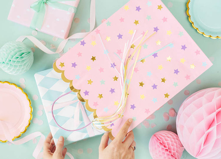 TOREBKA NA PREZENT GWIAZDKI RÓŻ