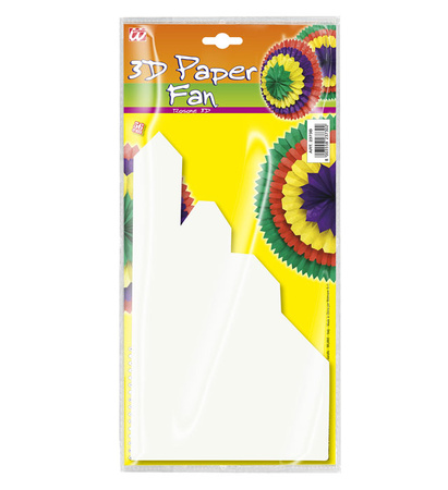Pk 12 "3D 4 COLOR PAPER FAN" 2 colors ass. - ? 56 cm