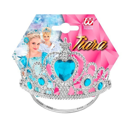 TIARA SREBRNA SERCE NIEBIESKIE