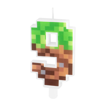 ŚWIECZKA URODZINOWA CYFRA 9 PIKSELE 7 CM