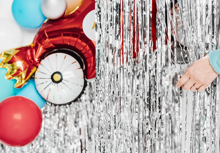 KURTYNA SREBRNY 100 X 200 CM 