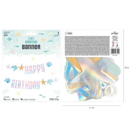 BANER HAPPY BIRTHDAY OCEAN 240X17 CM