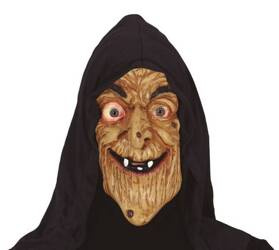MASKA LATEKSOWA CZAROWNICA Z KAPTUREM