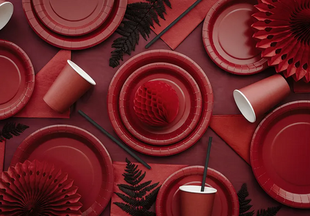 OBRUS CIEMNY CZERWONY 137 X 183 CM 