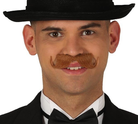 WĄSY RETRO BRĄZOWE