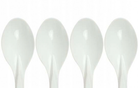 ŁYŻKI WIELORAZOWE BIAŁE 18 CM 8 SZT