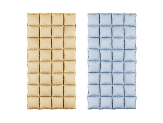 BALON FOLIOWY KURTYNA BEŻOWO-NIEBIESKA 55 X 110 CM