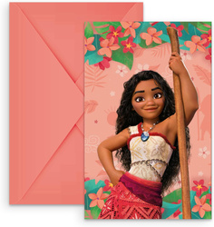 ZAPROSZENIA URODZINOWE VAIANA MOANA 6 SZT DISNEY