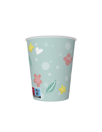 KUBECZKI PAPIEROWE EGZOTYCZNE KWIATY 250 ML 8 SZT