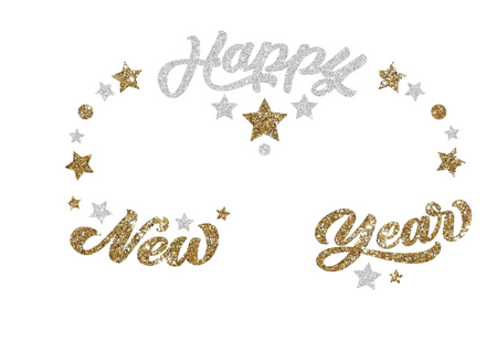 SAMOPRZYLEPNA BIŻUTERIA NA TWARZ HAPPY NEW YEAR