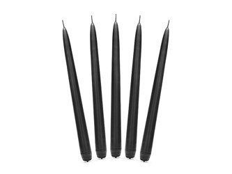 ŚWIECA STOŻKOWA MATOWA CZARNA 10szt 24cm