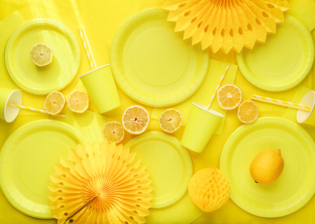 TALERZE PAPIEROWE 6 SZT 23 CM ŻÓŁTY