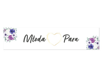 TABLICA REJESTRACYJNA MŁODA PARA FIOLETOWE KWIATY 2 SZT