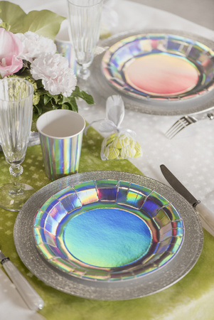 KUBECZKI PAPIEROWE HOLOGRAFICZNE 270 ML 10 SZT URODZINY