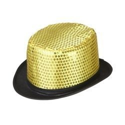 KAPELUSZ CEKINOWY ZŁOTO CZARNY