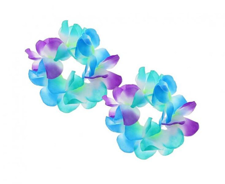 BRANSOLETKI HAWAJSKIE KWIATY NIEBIESKO-FIOLETOWE 