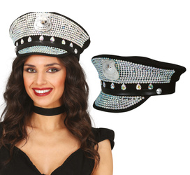 CZAPKA KLUBOWA POLICYJNA KRYSZTAŁKAMI I ODZNAKĄ