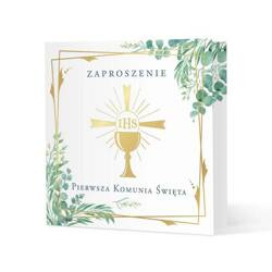 ZAPROSZENIA NA KOMUNIĘ ZŁOTY KIELICH IHS 10 SZT