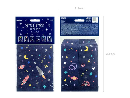 TOREBKI NA SŁODYCZE KOSMOS 6 szt