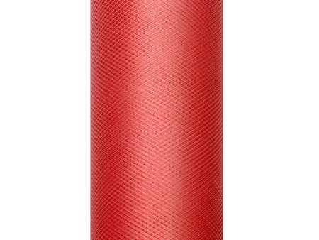 TIUL GŁADKI CZERWONY 8 cm x 20 m