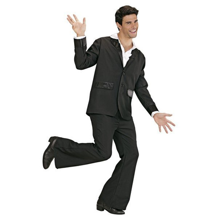 STRÓJ GARNITUR MĘSKI CZARNY DISCO LATA 80