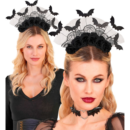 OPASKA Z NIETOPERZAMI CZARNA HALLOWEEN