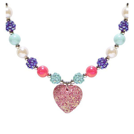 NASZYJNIK Z RÓŻOWYM SERCEM KSIĘŻNICZKI