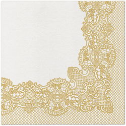 SERWETKI AIRLAID ZŁOTA KORONKA 40 X 40 CM 50 SZT.