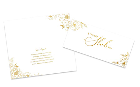 KOPERTA KARTKA W DNIU ŚLUBU ZŁOTA